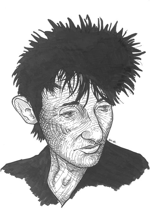 Rowland S. Howard (pencil and ink on carton, 30 × 42 cm)