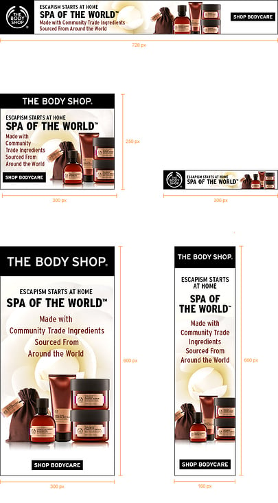 The Body Shop banners