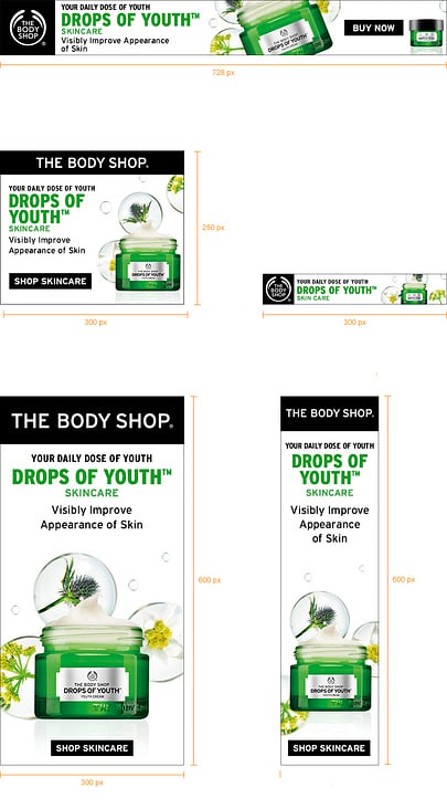 The Body Shop banners