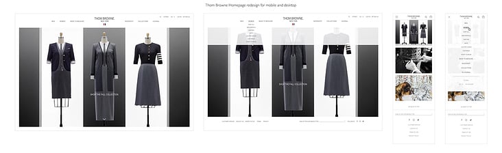 Thom Browne Homepage redesign