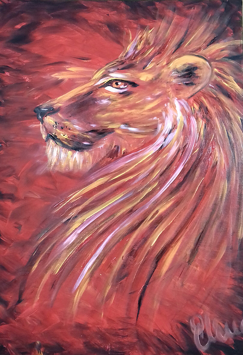 Der Löwe, Acrylbild