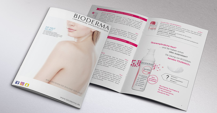 Broschüre für Endverbraucher der Marke BIODERMA