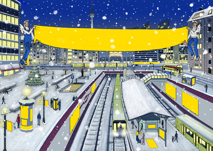 Illustration für einen Weihnachtskalender 2017 im Auftrag von Die Draussenwerber.