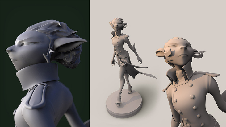 cpt. Amelia – sculpting (ZBrush)