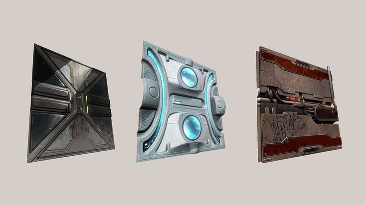 scifi wall panels – texture concept (photoshop)