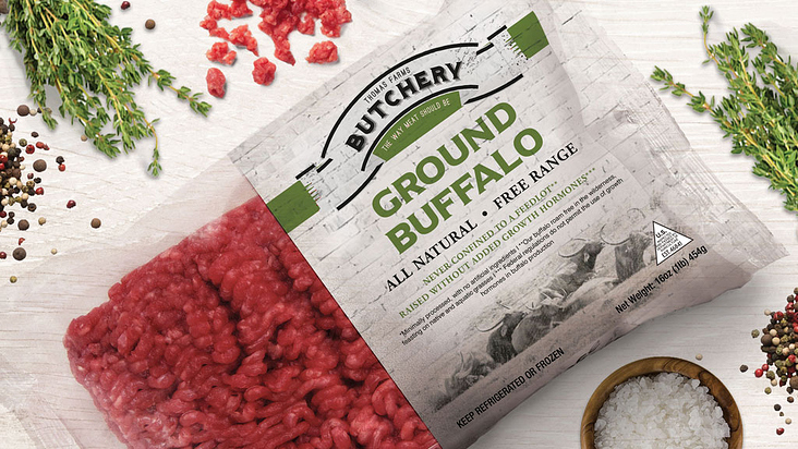 Ground Buffalo Beef Packaging