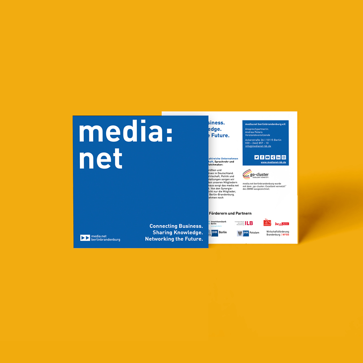 media:net Flyer Vorderseite und Rückseite