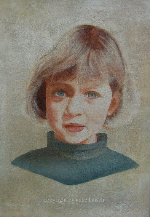 Mädchenporträt, Öl auf Leinwand