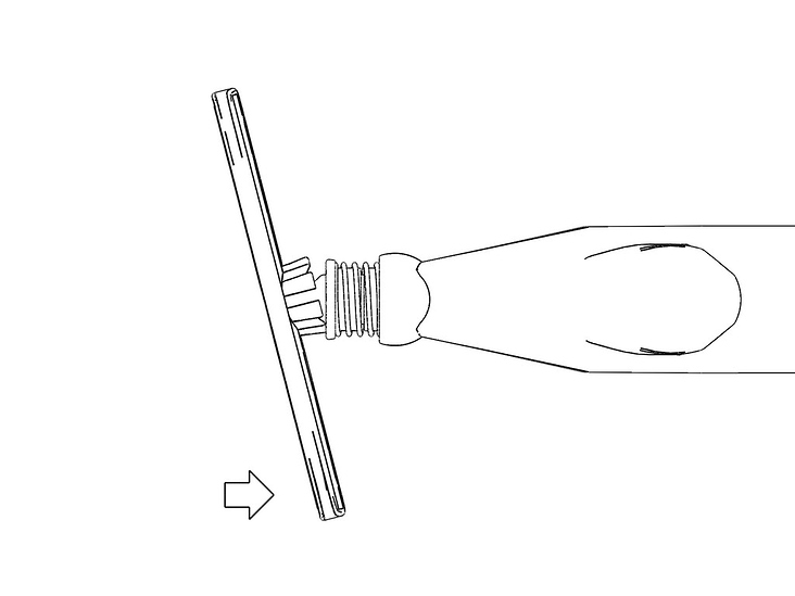 Entwurf eines Nassrasierers mit Schwenkfunktion des Rasierkopfes in zwei Achsen, Schwenkfunktion horizontal