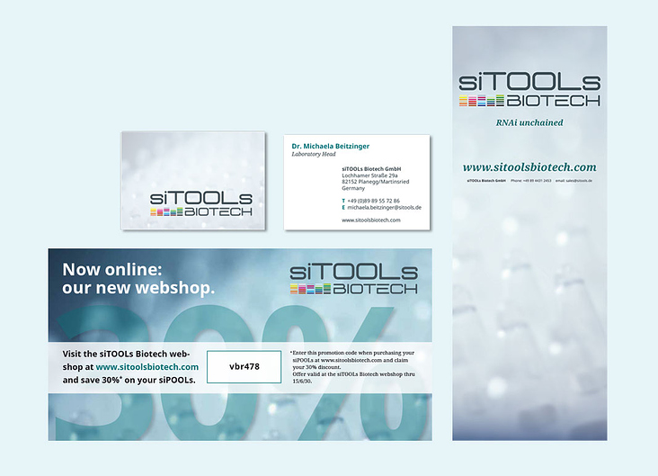 siTools biotech gmbh Visitenkarten, Roll-up, Gutschein