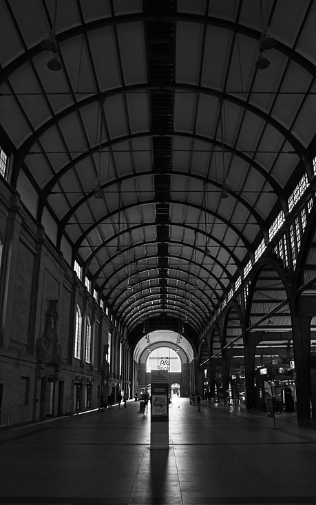 Railway station shadows and lights