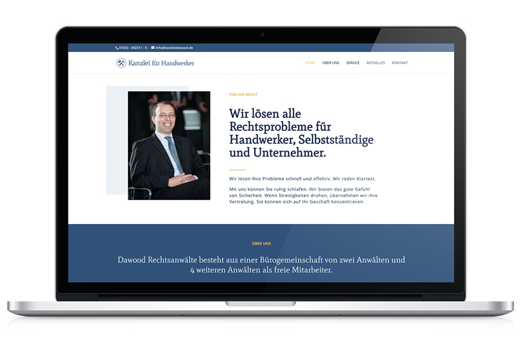 One Pager Website – kanzleifürhandwerker.de