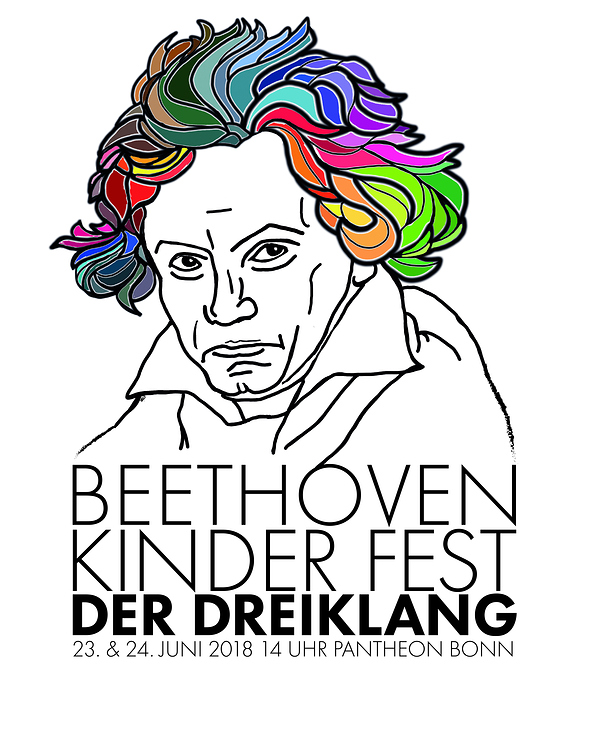 Plakat Beethoven Kinder Fest (ohne Sponsorenzeile, Illustration und Gestaltung)