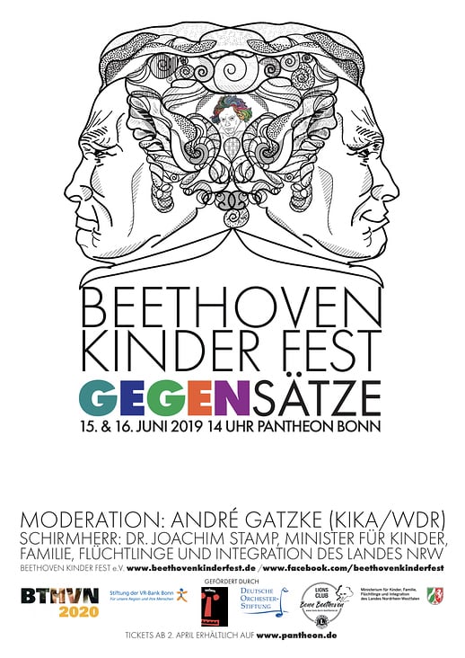 Plakat Beethoven Kinder Fest 2019 (Illustration und Gestaltung)