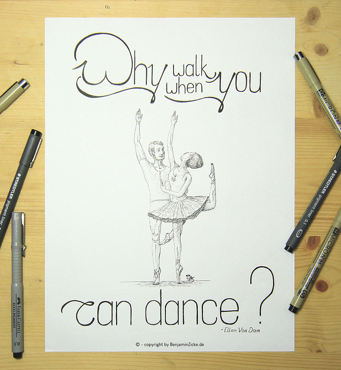 ‚Why Walk When You Can Dance‘ – Taschenmotiv