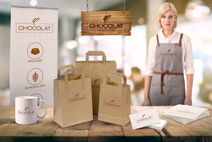 Logoentwicklung für den Schokoladen „Chocolat“