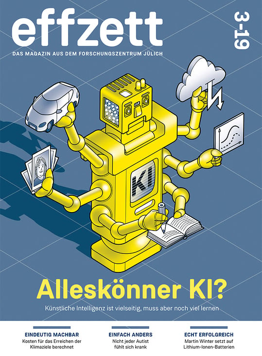 Cover-Illustration des Magazins effzett des Forschungszentrums Jülich