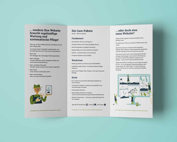 Product Illustrations for Mai Net Care and Trifold Design