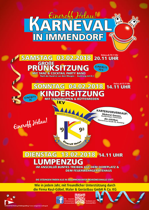 Plakat Karnevalsverein IKV Ko.-Immendorf