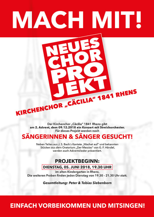 Plakat Kirchenchor Rhens Projektchor