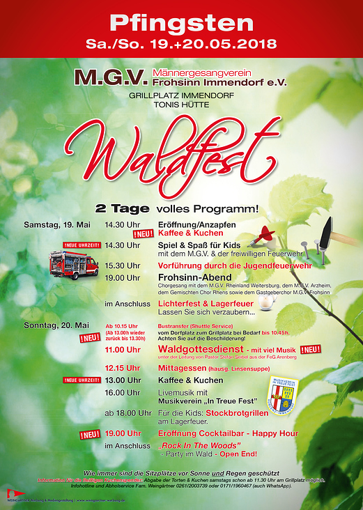 Plakat MGV Frohsinn Ko.-Immendorf Waldfest