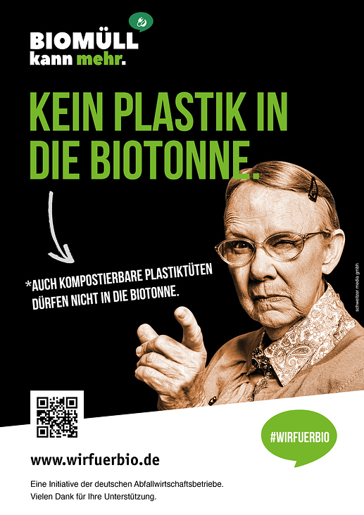 Kampagnenmotiv „Kein Plastik in die Biotonne“