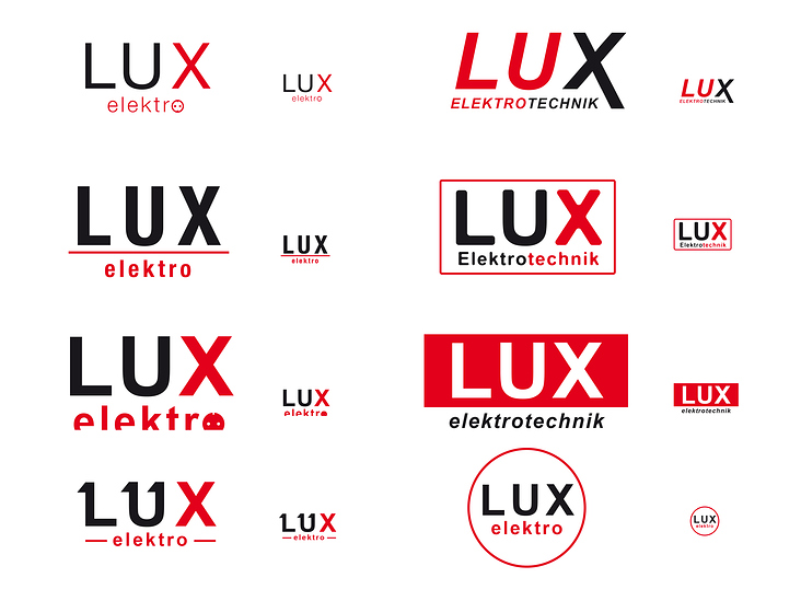 Logo Designs für LUX Elektrotechnik (Gestaltung in Illustrator)