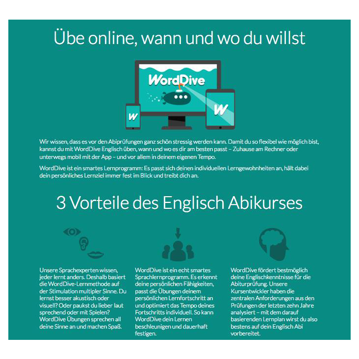 WordDive Microsite Teil 2 Englisch Abikurs 2018 mit Samu