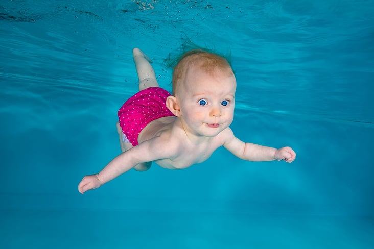 Babyschwimmen Unterwasser