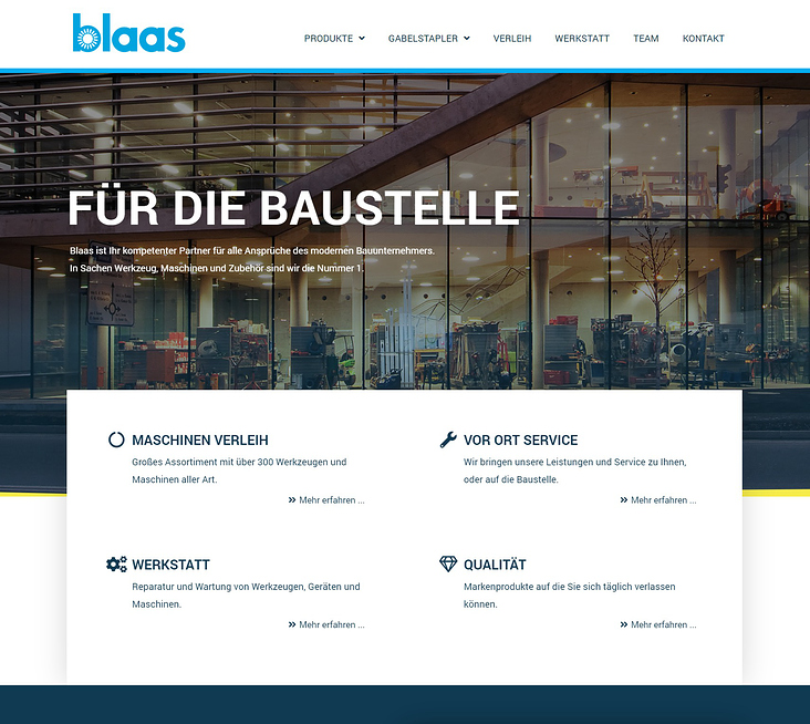 Webdesign für das Unternehmen Blaas OHG
