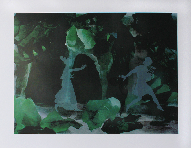 Orpheus & Eurydike: Im Hades (grün), 2017, Digitaldruck auf Papier (matt), 41cm x 29cm