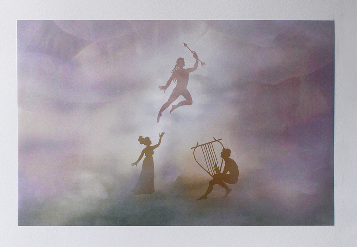 Orpheus & Eurydike: Rettung durch Amor, 2017, Digitaldruck auf Papier (matt), 40,7cm x 26,5cm