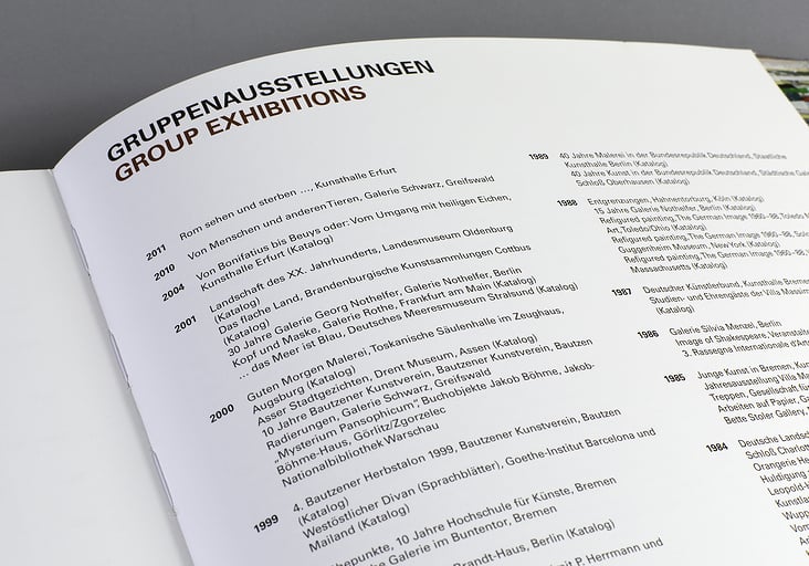 Thomas Hartmann: „Unruhe“ – Ausstellungsverzeichnis