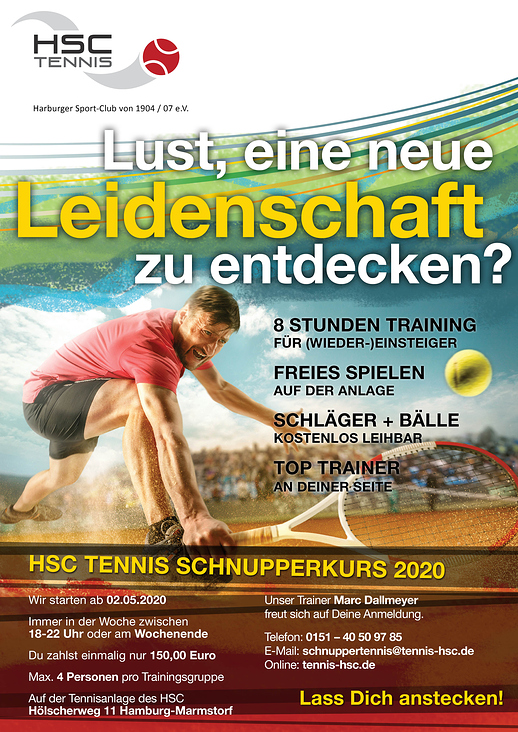 Plakat HSC Tennis Schnupperkurs