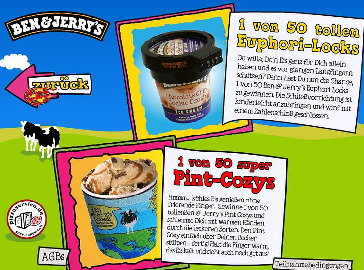 Online Microsite in Flash für Ben & Jerry´s-Aktion