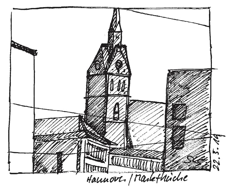 Hannover – Marktkirche / Filzstift