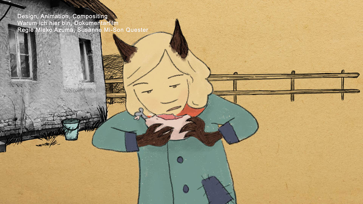 Zeichentrick, Collage für Dokumentarfilm / Kino  Trailer: http://warumichhierbin.de