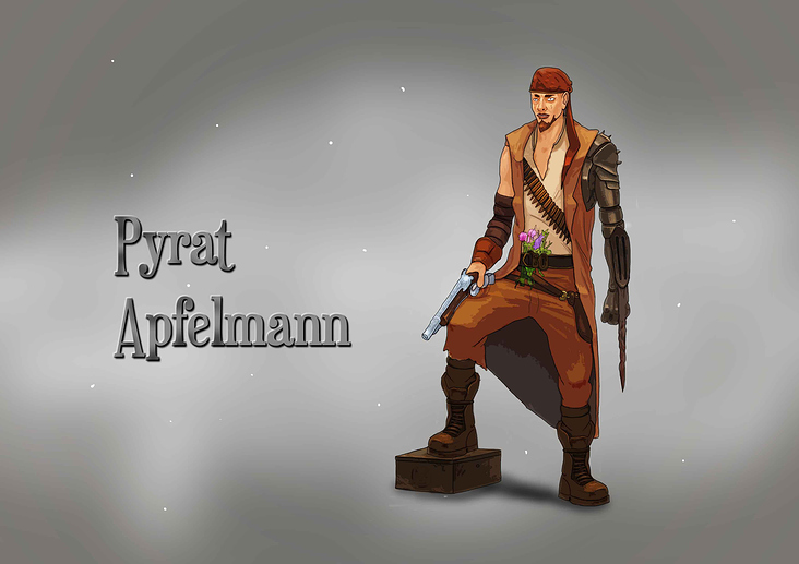 Charakterdesign Pirat Apfelmann