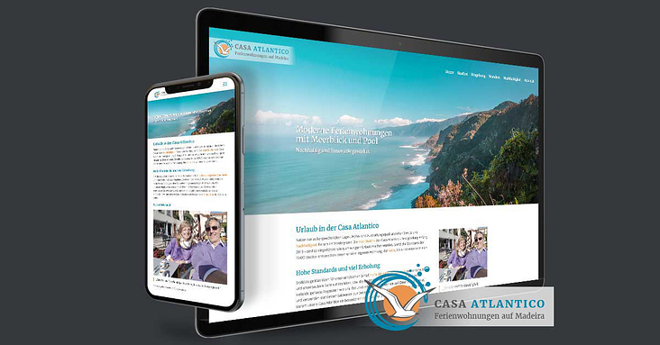 Website und Logo Casa Atlantico – WordPress