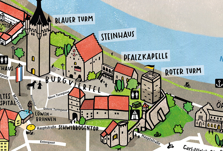 Illustrierter Stadtplan Tourismus Bad Wimpfen