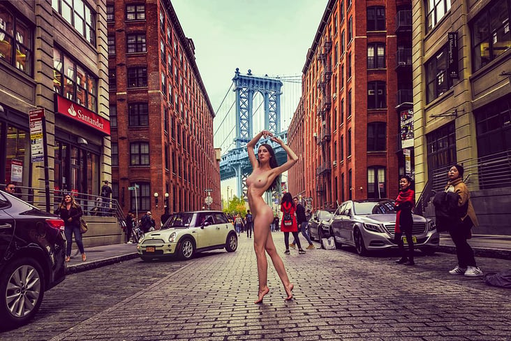 Nude in Public of New York  Dumbo