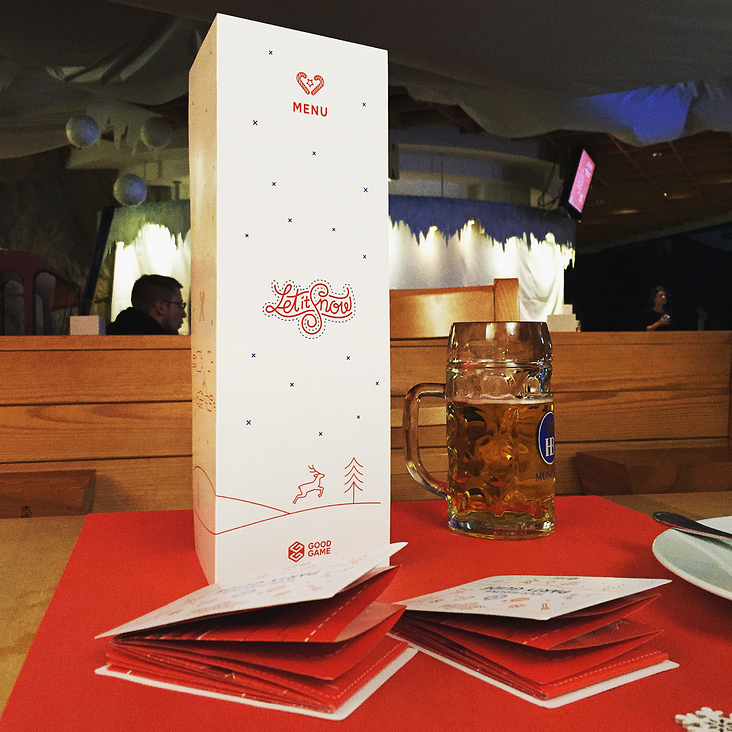 Menu card and pocket party guide