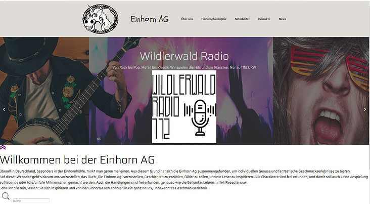 Einhorn AG-Webseite