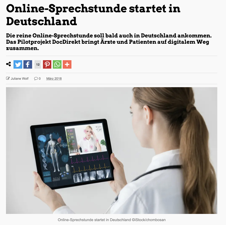 Online-Sprechstunde startet in Deutschland