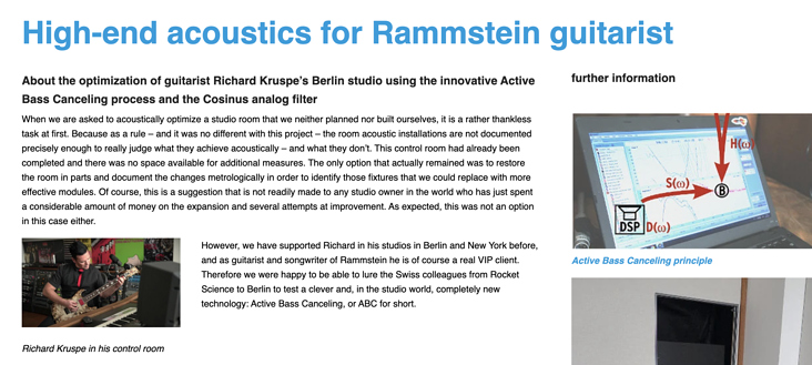 High-end acoustics for Rammstein guitarist