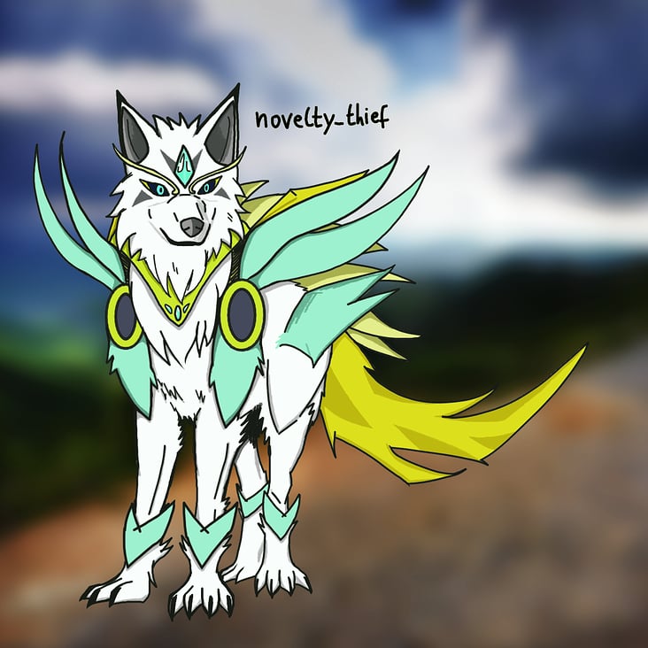 Raiju, lightning dog from japanese mythology