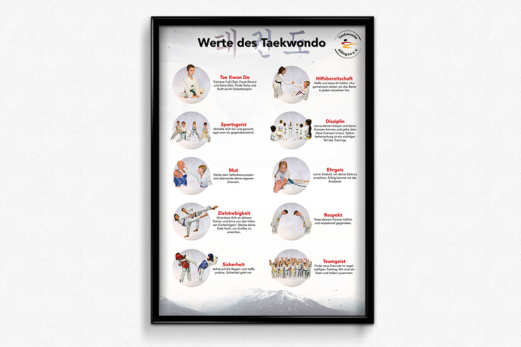 Poster der Werte des Teakwondovereins