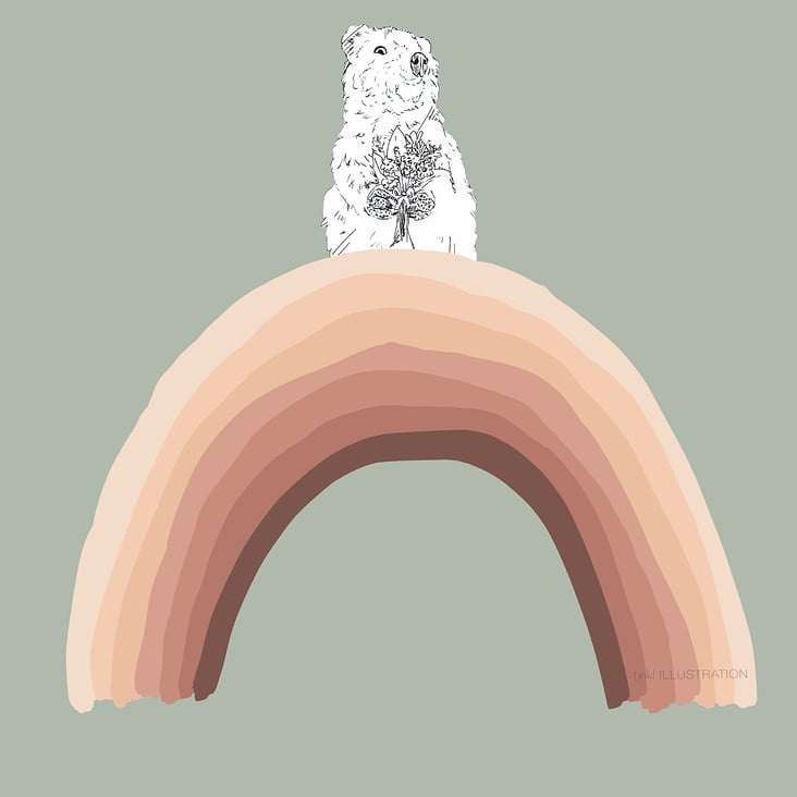 Regenbogen-Quokka