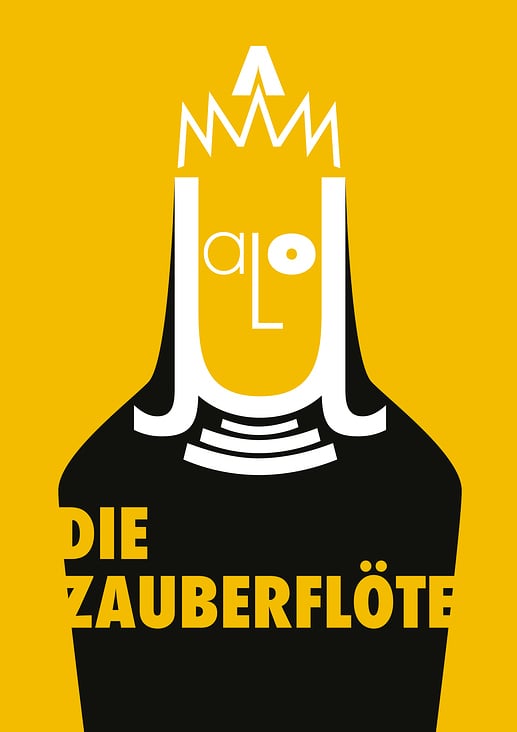 Typografisches Plakat für „Die Zauberflöte“, Oper Köln.