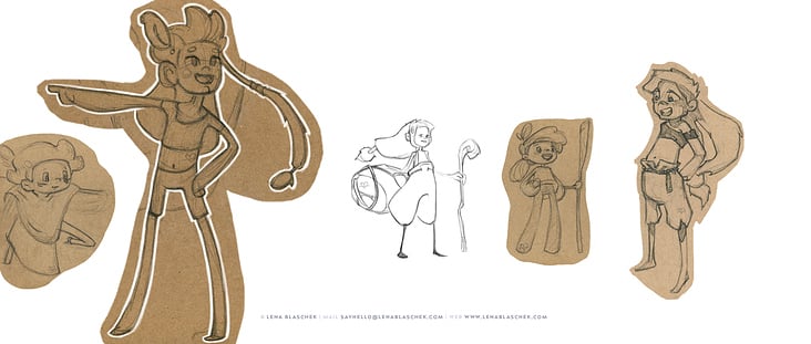 Character-Sketches für die Protagonistin von Children of Lumera „Elo“